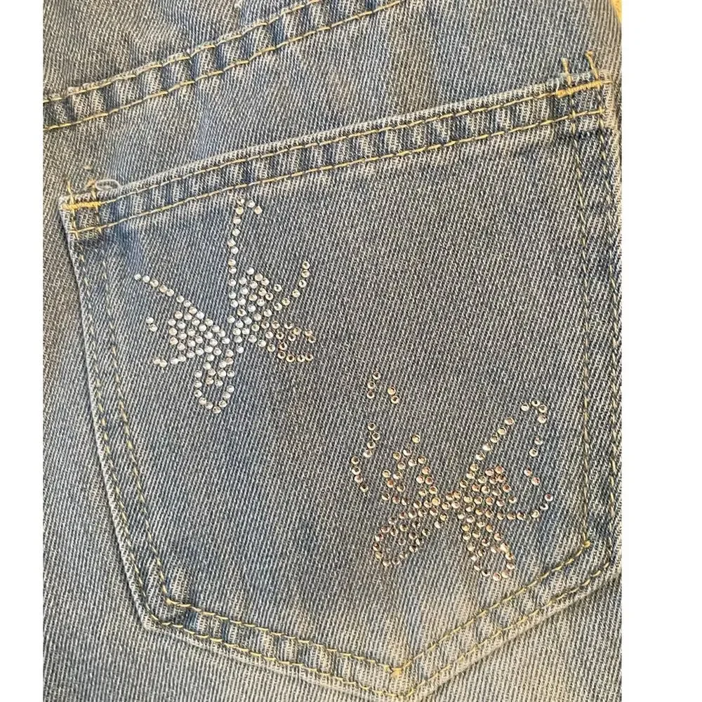 Jessica Jeans Distressed Blue Denim Shorts Size XS‎